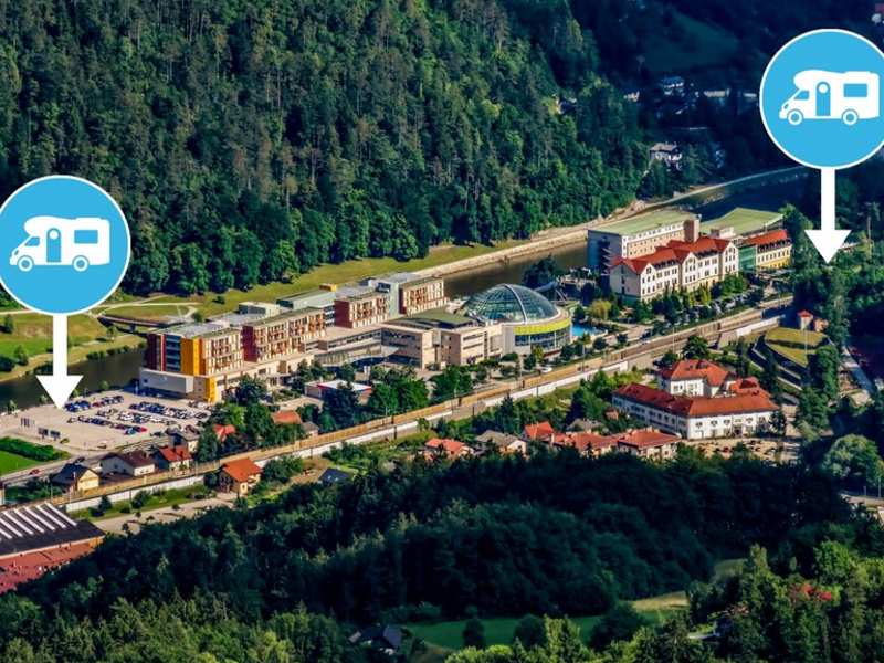 parkiralište za kampere u termama temelji se na jednostavnoj prijavi dolaska i transparentnim cijenama. 